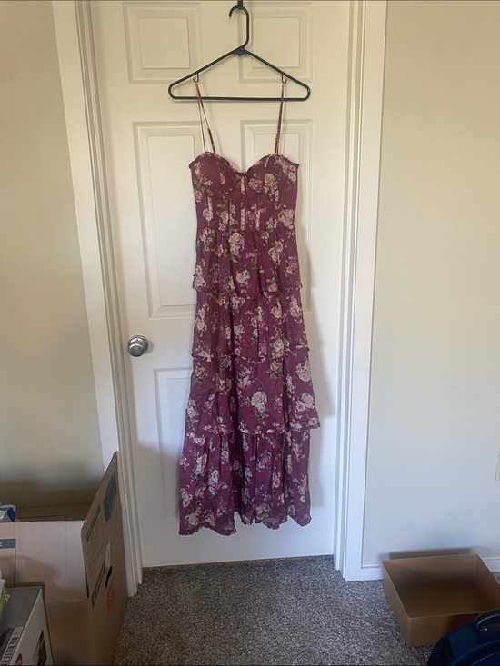 Altar'd State Dresses & Skirts - Altar'd State Rose Print Tiered Maxi Dress in Mauve